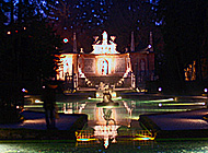 Hellbrunn trick fountains at night