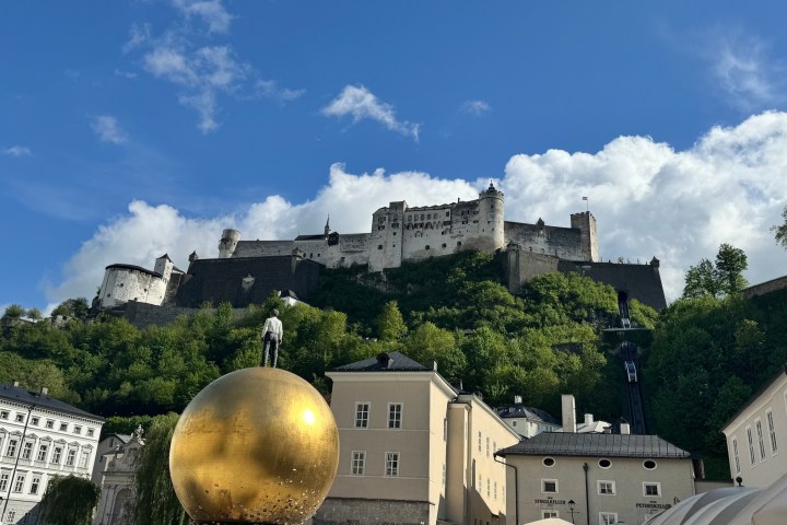 a castle on top of Hohensalzburg Castle