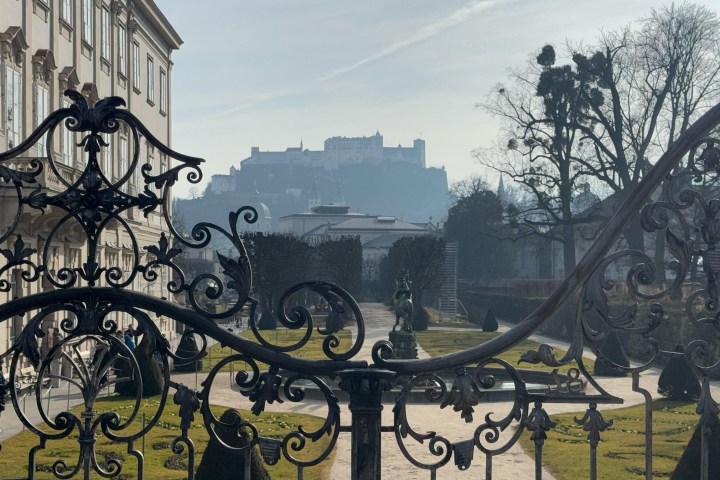 a bicycle in front of a building