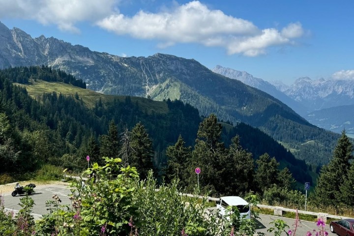 a group of people on a mountain