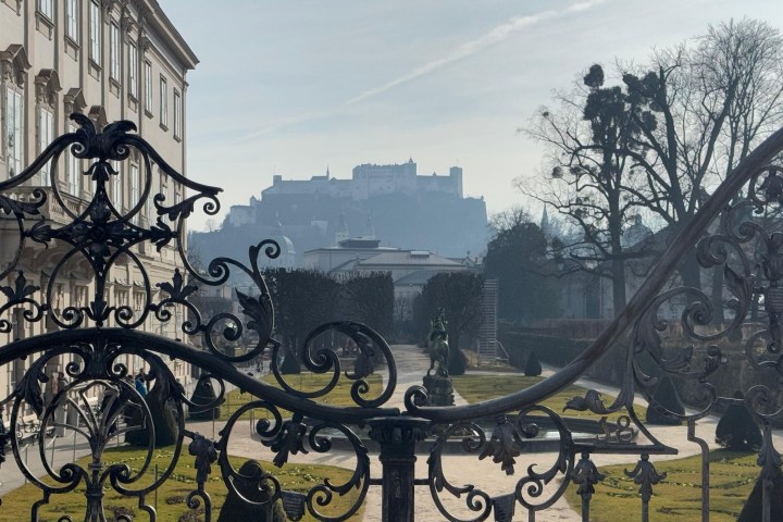 a bicycle in front of a building