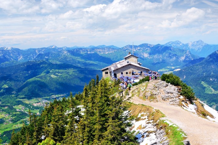 a view of a large mountain in the background