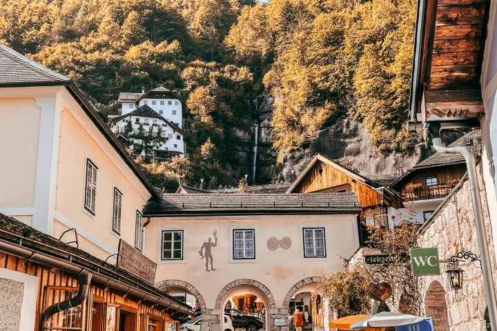 a close up of an old building