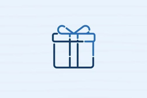 Simple line drawing of a gift box with a ribbon.